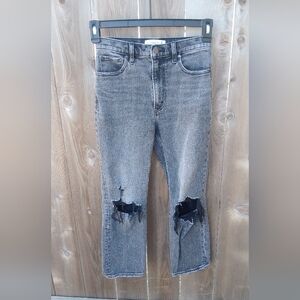 Abercrombie & Fitch 90s Ankle Straight Ultra High Rise Denim Jean Pant 25 Knee